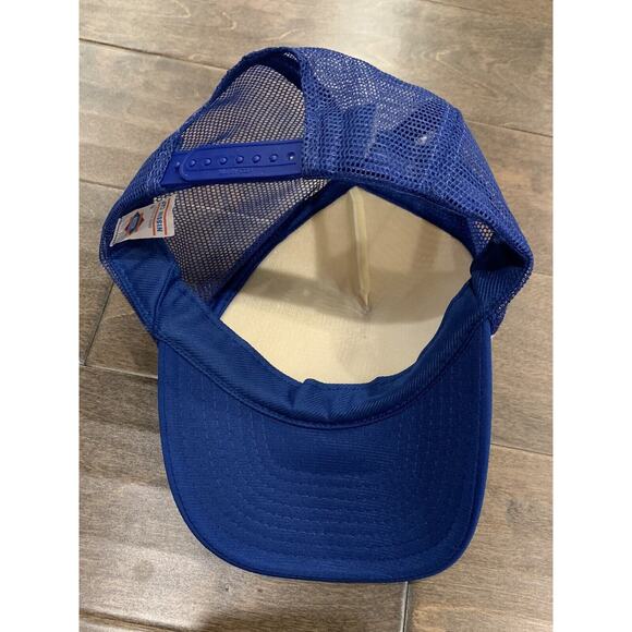 Vtg Nissin REI CO-OP Trail Run Series White Blue Trucker Hat Baseball Cap - Picture 7 of 9